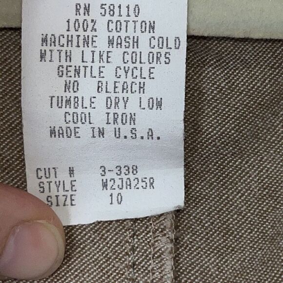 VTG MIDI Denim? Tank Dress Size 10 Tan Beige Button Down Cotton Made In USA 90s* - Picture 6 of 13